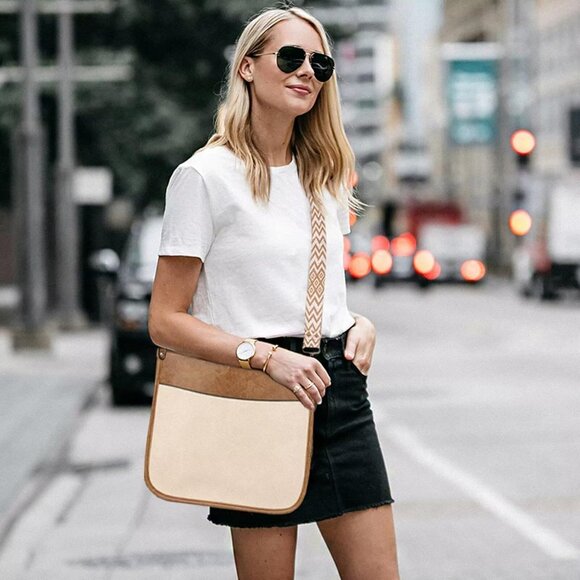 Women’s Khaki Leather Purse Zipped Pockets Crossbody Bag and Shoulder Bag - Picture 2 of 6